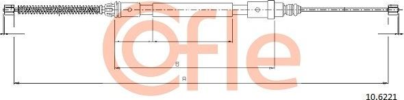 Трос ручника (тросик ручного тормоза) Cofle. Артикул 92.10.6221