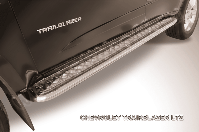 Пороги Slitkoff труба d57 с листом для Chevrolet TrailBlazer II 2012-2016. Артикул CHTB12-009