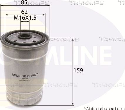 Топливный фильтр Comline для Volkswagen Passat B3 1988-1993. Артикул EFF007