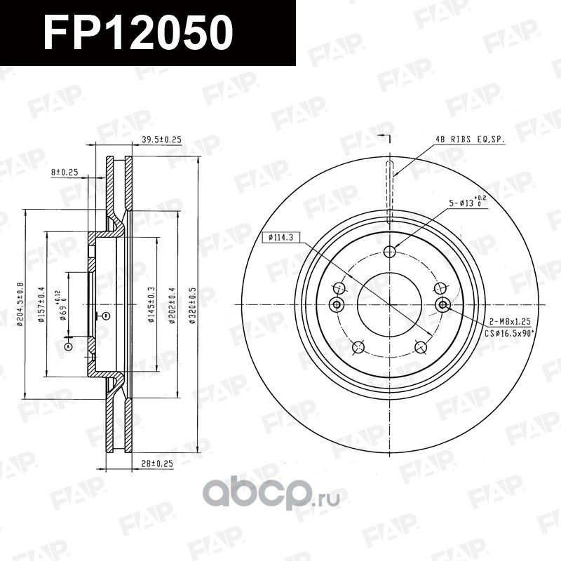 Диск тормозной (FAP). Артикул FP12050