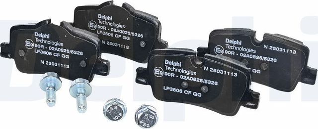 Тормозные колодки Delphi (Low-Metallic) задние для BMW 4 G22, G23 2020-2026. Артикул LP3606