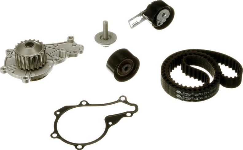 Помпа (водяной насос) с комплектом ремня ГРМ Gates PowerGrip™. Артикул KP15657XS