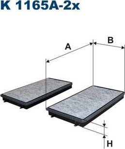Салонный фильтр Filtron для Rolls-Royce Phantom VII 2003-2017. Артикул K 1165A-2x