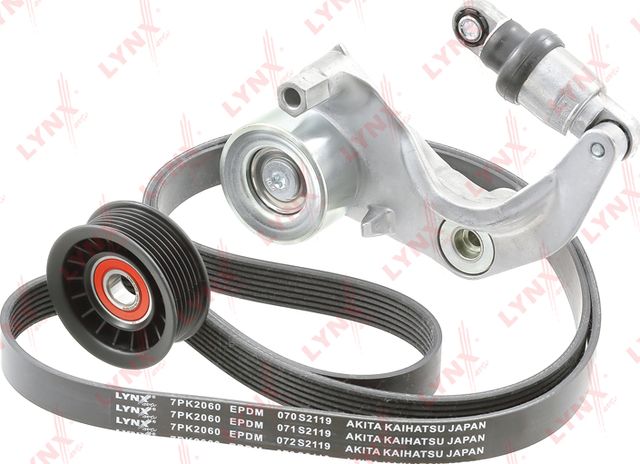 Приводной ремень поликлиновой с роликами (комплект) LYNXauto. Артикул PK-5003