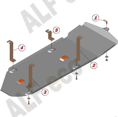 Защита Alfeco для топливного бака Volkswagen Amarok I Double Cab 2010-2026. Артикул ALF.26.38