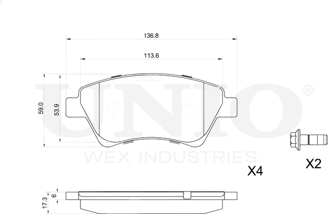 Колодки тормозные диск. передние Renault Megane II 02-, Scenic II 03-, Kangoo 01- (Unio). Артикул BRP-20410