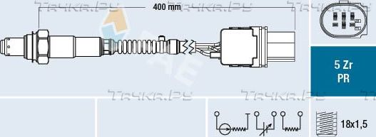 Лямбда-зонд (кислородный датчик) FAE для Hyundai Accent III 2005-2010. Артикул 75061