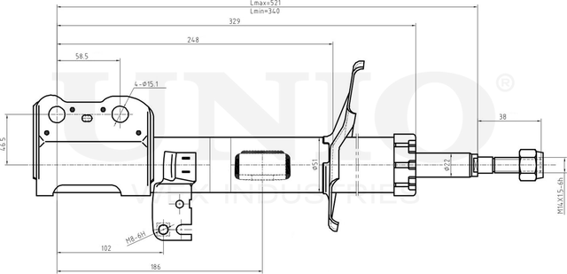 Амортизатор подвески (Unio). Артикул SAB-10149