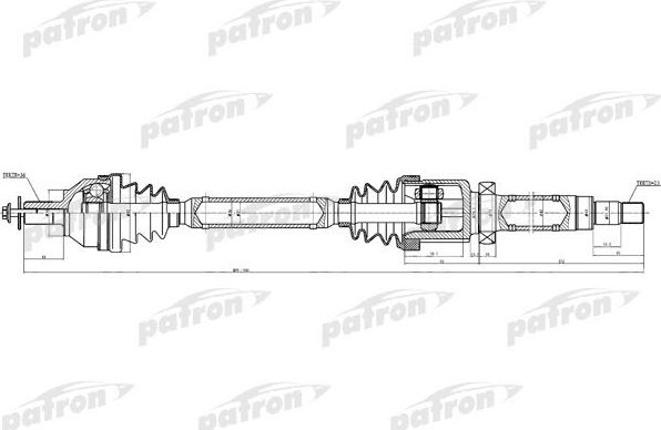 Полуось (привод в сборе, приводной вал) Patron. Артикул PDS0381