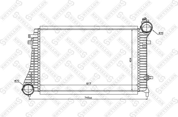 Интеркулер Stellox (алюминий) для SEAT Toledo III 2004-2009. Артикул 10-40183-SX