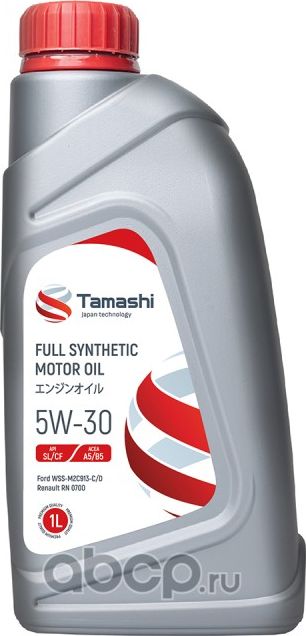 МАСЛО 5W30 API SL/CF, ACEA A5/B5 (FORD WSS-M2C913-C/D, RN 0700) 1л (Tamashi) Tamashi. Артикул 5W30T031