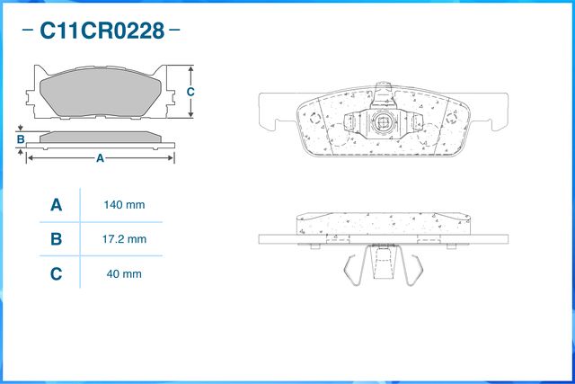 Колодки тормозные передние (Low Metallic) (Cworks). Артикул C11CR0228