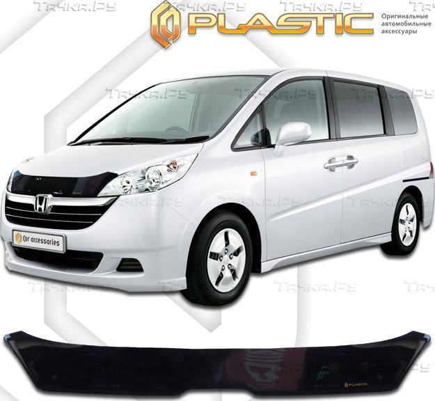 Дефлектор СА Пластик для капота (Classic черный) Honda StepWagon 2005-2007. Артикул 2010010103477