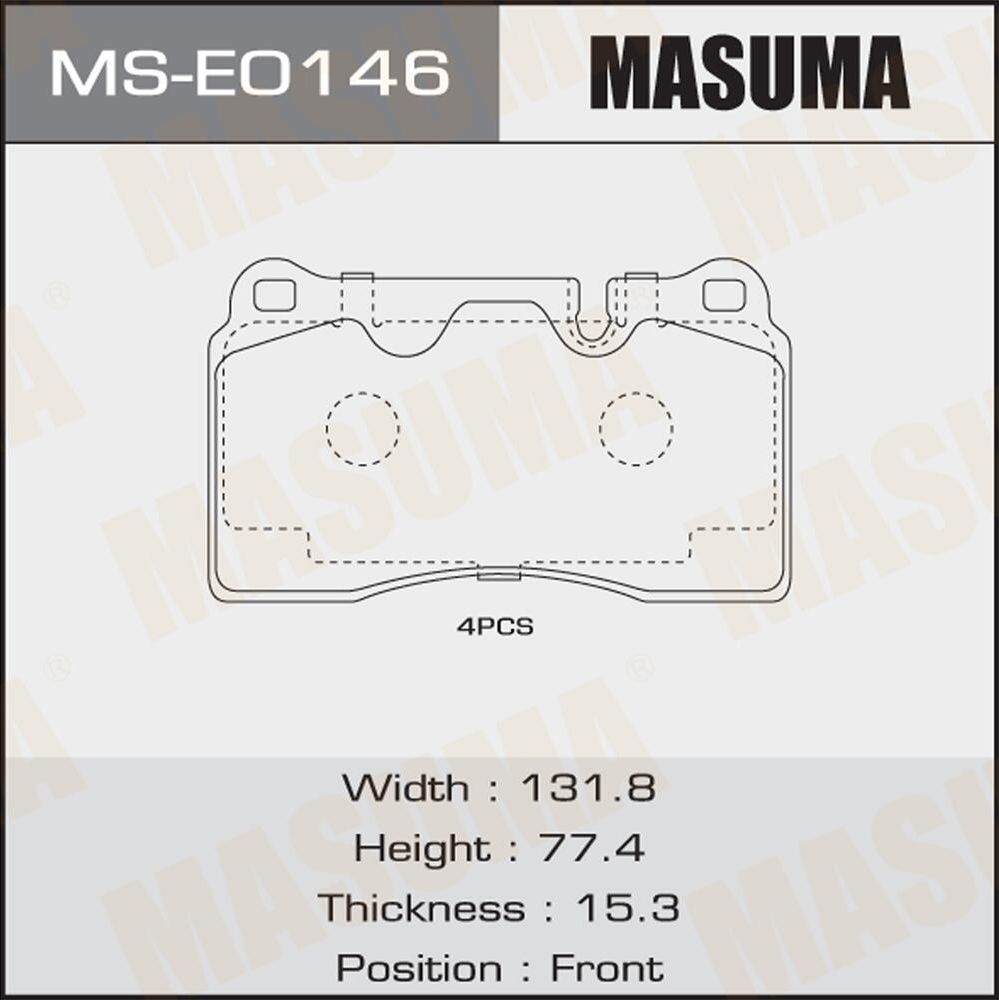 Колодки дисковые MASUMA, AN-4727K, P44018 front (1/12) Masuma. Артикул MSE0146