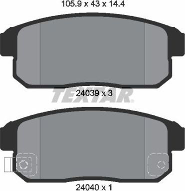 Тормозные колодки Textar. Артикул 2403901