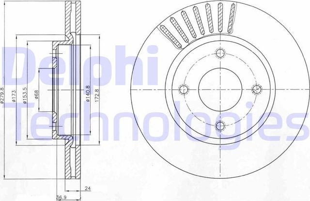 Тормозной диск Delphi. Артикул BG4337