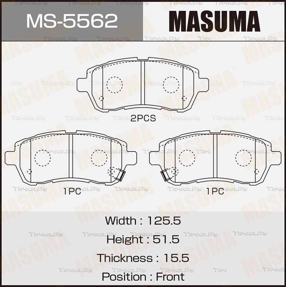 Тормозные колодки Masuma. Артикул MS-5562
