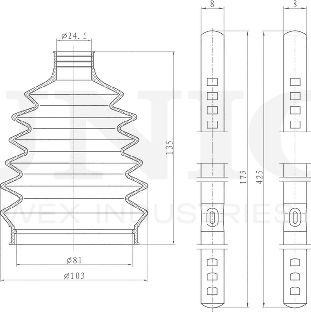 Пыльник ШРУС, комплект (Unio). Артикул DUC-30053K