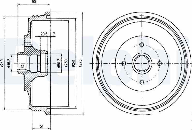 Тормозной барабан Delphi. Артикул BF430