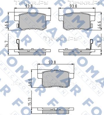Тормозные колодки Fomar. Артикул FO 891981