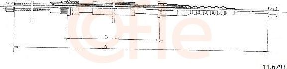 Трос ручника (тросик ручного тормоза) Cofle. Артикул 11.6793