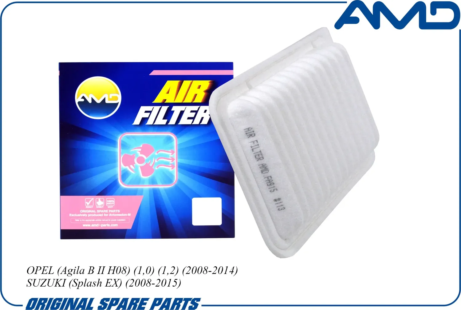 Фильтр воздушный SUZUKI SPLASH 1.0/1.2 (AMD). Артикул AMD.FA915