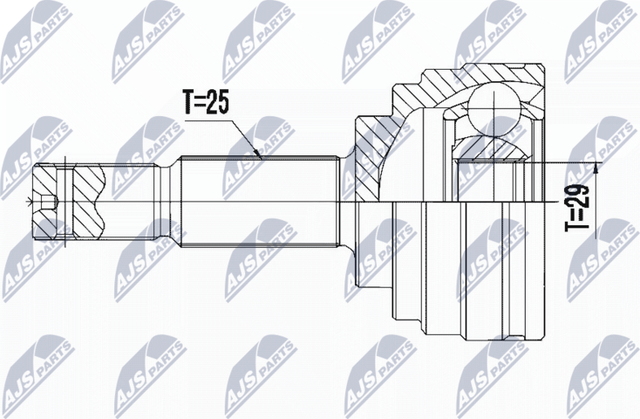 Шрус наружный (граната) NTY передний для Nissan Micra K13 2010-2016. Артикул NPZ-NS-093