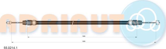 Трос ручника (тросик ручного тормоза) Adriauto передний для Audi Q7 I (4L) 2006-2015. Артикул 55.0214.1
