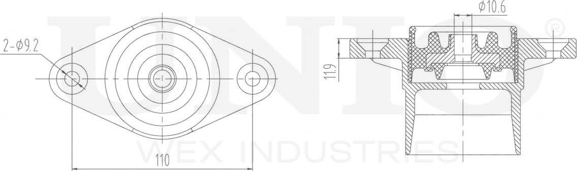 Опора амортизационной стойки (Unio). Артикул RMP-13007