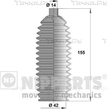 Пыльник рулевой рейки (комплект) Nipparts (термопласт) передний для Kia Spectra II 2004-2009. Артикул N2846014