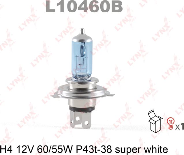 Лампа ближнего света LYNXauto SUPER WHITE. Артикул L10460B