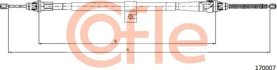 Трос ручника (тросик ручного тормоза) Cofle. Артикул 92.17.0007