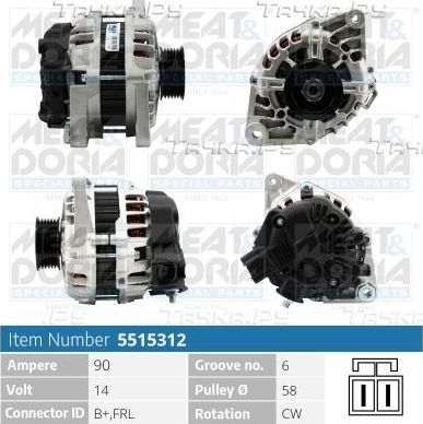 Генератор Meat & Doria для Hyundai Elantra V (MD) 2011-2015. Артикул 5515312