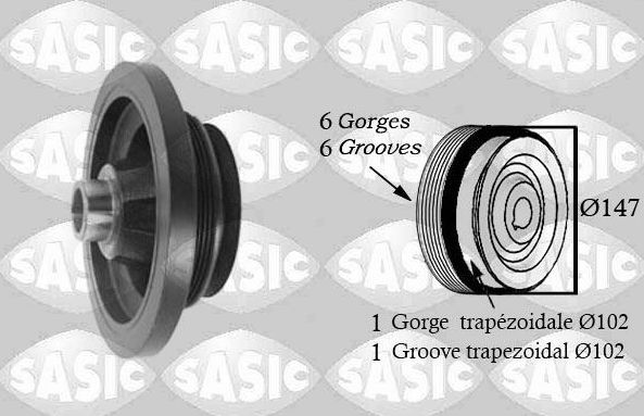 Шкив коленвала Sasic. Артикул 2156060