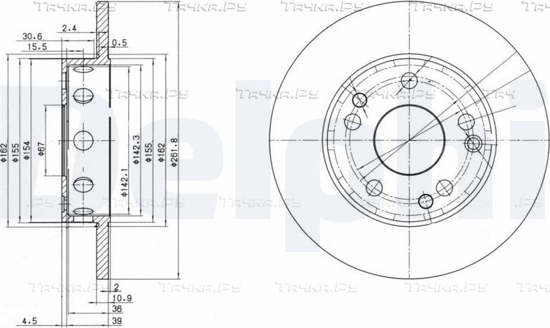 Тормозной диск Delphi. Артикул BG2288