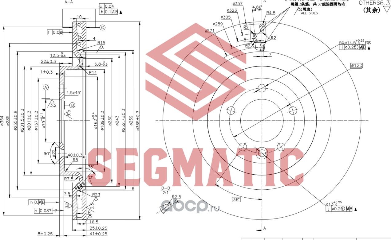ДИСК ТОРМОЗНОЙ (Segmatic). Артикул SBD30093355