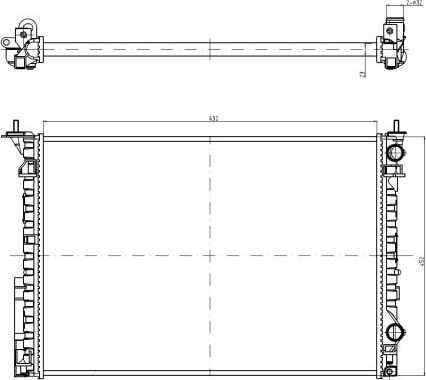 Радиатор охлаждения двигателя NRF Economy Class для Renault Espace III 1999-2002. Артикул 58242A