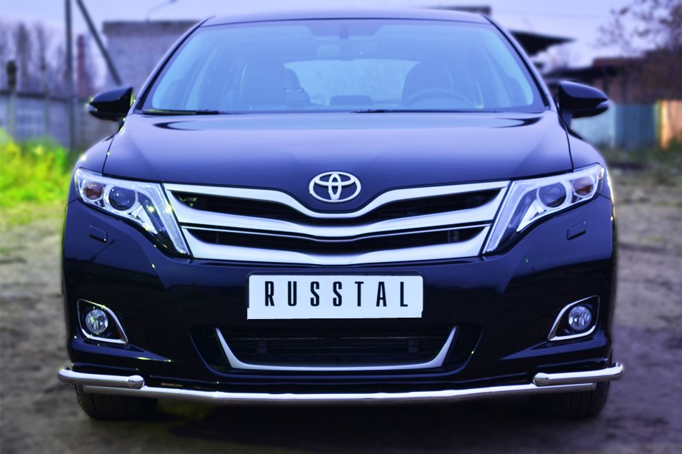Защита RusStal переднего бампера d42 (секции) d42 (уголки) для Toyota Venza 2013-2026. Артикул TVZ-001476