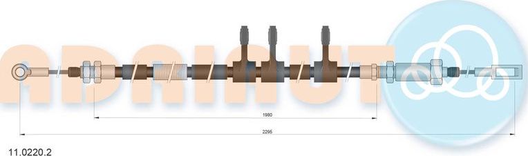 Трос ручника (тросик ручного тормоза) Adriauto. Артикул 11.0220.2
