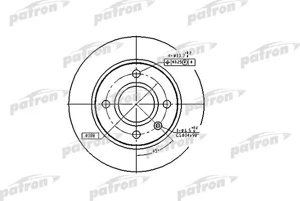 Тормозной диск Patron передний для Ford Fiesta II 1989-1995. Артикул PBD2753