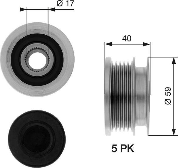 Муфта генератора обгонная Gates DriveAlign®. Артикул OAP7074
