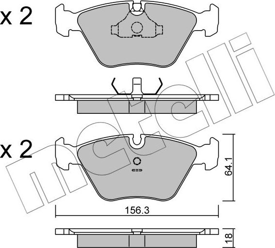 Тормозные колодки Metelli. Артикул 22-0122-2