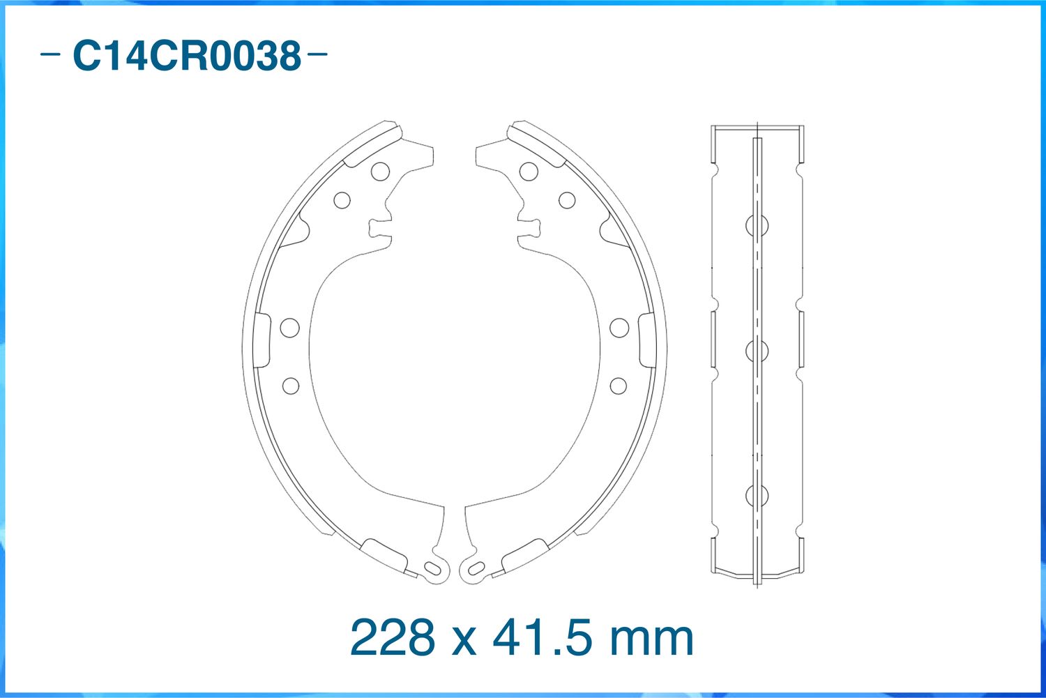 Колодки тормозные задние барабанные (Cworks). Артикул C14CR0038