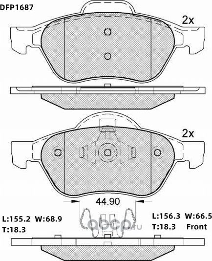 Колодки тормозные дисковые Double Force. Артикул DFP1687