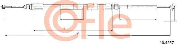 Трос ручника (тросик ручного тормоза) Cofle. Артикул 92.10.4267