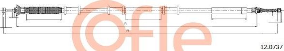 Трос ручника (тросик ручного тормоза) Cofle задний левый для Fiat Doblo I 2001-2015. Артикул 92.12.0737