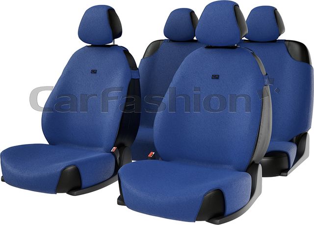 Накидки универсальные CarFashion Forum для авто, цвет Синий/LOGO черный. Артикул 22022