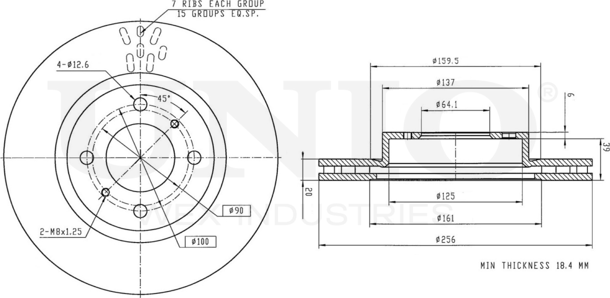 Диск тормозной (Unio). Артикул BRD-20251