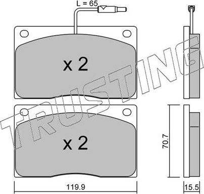 Тормозные колодки Trusting передние для Renault Master I 1985-1998. Артикул 091.1