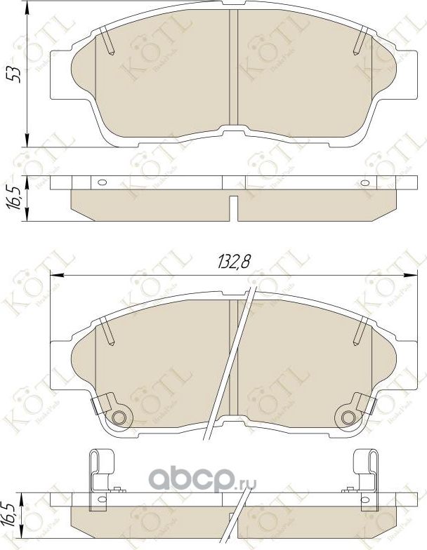 Колодки тормозные дисковые передние к-т TOYOTA CALDINA  CAMRY  CARINA  CELICA   COROLLA (Kotl) Kotl. Артикул 1143kt